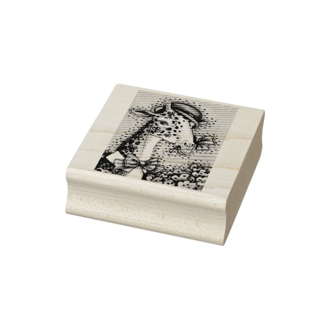 ST. PATRICK'S DAY IRISH GIRAFFE RUBBER STAMP (Stamp)