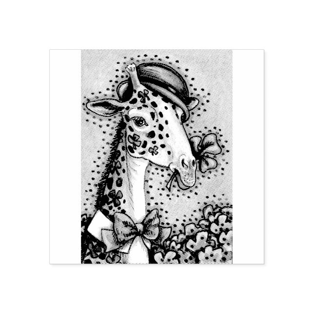 ST. PATRICK'S DAY IRISH GIRAFFE RUBBER STAMP (Imprint)