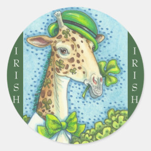 ST. PATRICK'S DAY IRISH GIRAFFE STICKERS *Sheet