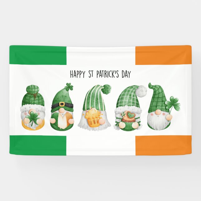 St. Patrick's Day Irish Gnomes Banner (Horizontal)