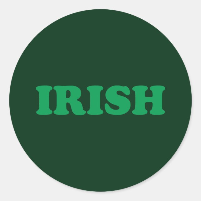 St. Patrick's Day Irish Green Classic Round Sticker (Front)