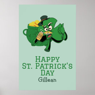 St. Patrick's Day Irish green hat lucky Shamrock Poster