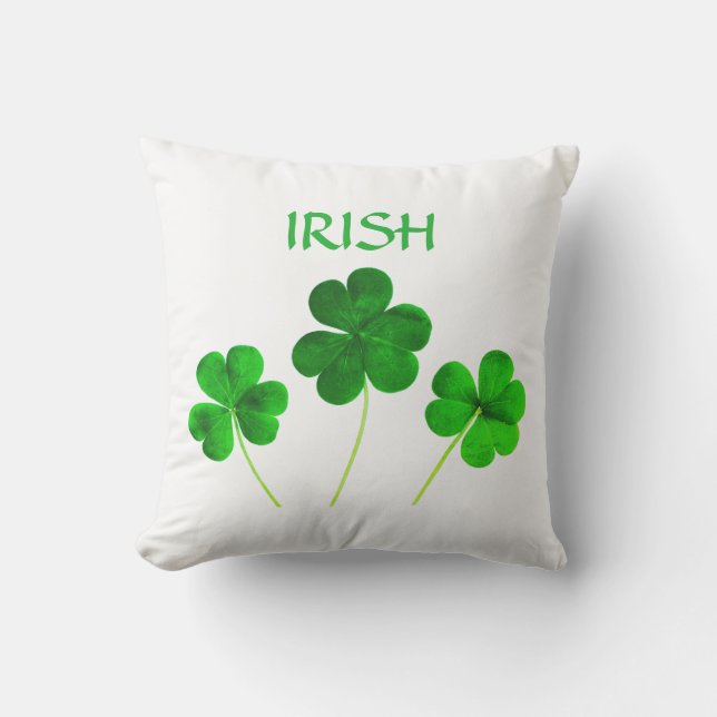 St Patrick's Day Irish Green White 2022 Trendy Cushion (Front)