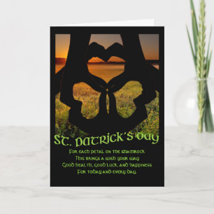 St. Patricks Day Irish Hand Heart Shamrock card