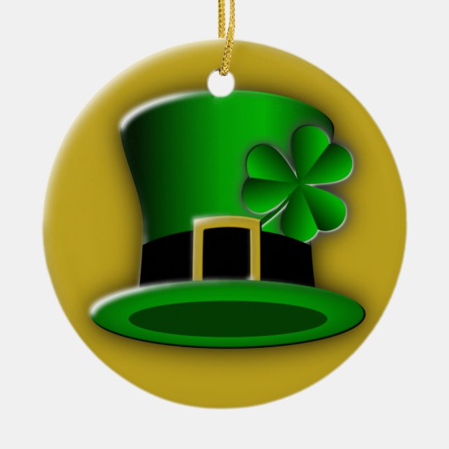 St Patrick's Day Irish Hat Standard Round Ornament (Front)