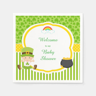 St Patrick's Day Irish Holiday Girl Baby Shower Napkin