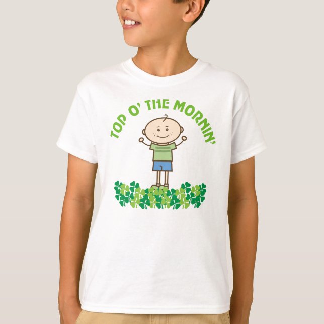 St Patrick's Day Irish Kids Shamrock Greeting T-Shirt (Front)
