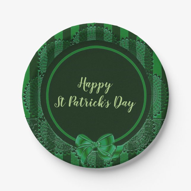 St. Patrick's Day - Irish Lace Round Paper Plate (Front)