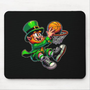 St Patrick's Day Irish Leprechaun Bysketbyll Playe Mouse Pad