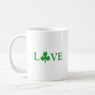 St. Patrick's Day Irish Love Green Clover Shamrock Coffee Mug