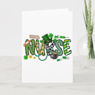 St Patrick's Day Irish Nurse Shamrock Card