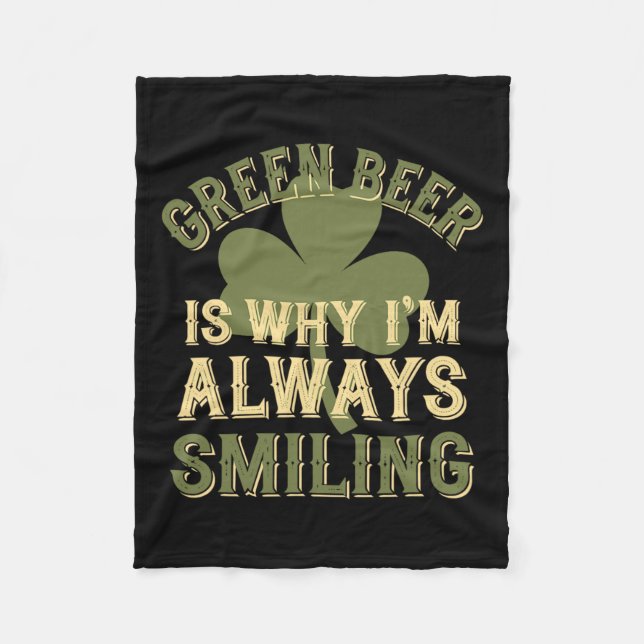 St Patricks Day Irish Pride Shamrock Parade Lucky  Fleece Blanket (Front)