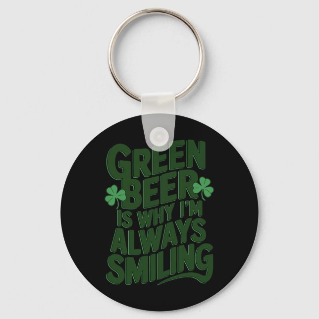 St Patricks Day Irish Pride Shamrock Parade Lucky  Key Ring (Front)