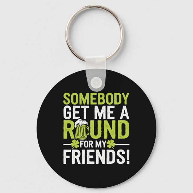 St Patricks Day Irish Pride Shamrock Parade Lucky  Key Ring (Front)