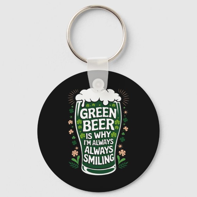 St Patricks Day Irish Pride Shamrock Parade Lucky  Key Ring (Front)
