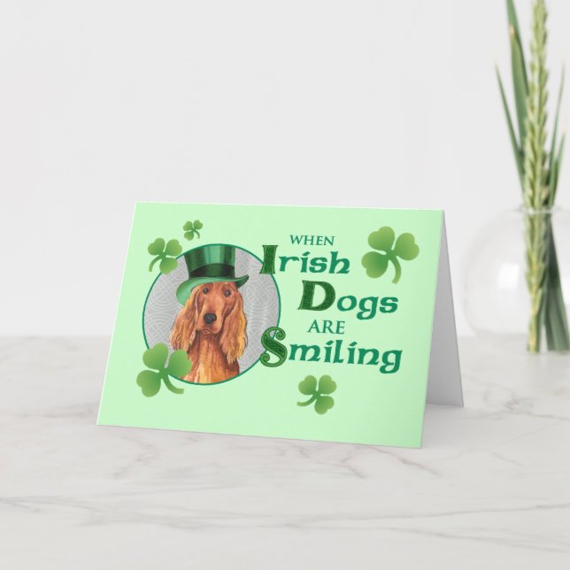 St. Patrick's Day Irish Setter Card (Front)