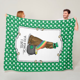 St. Patrick's Day Irish Setter Dog (red 1) Funny Fleece Blanket