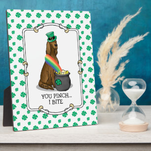 St. Patrick's Day Irish Setter Dog (red 1) Funny Plaque
