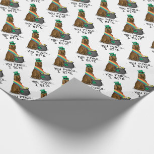 St. Patrick's Day Irish Setter Dog (red 1) Funny Wrapping Paper