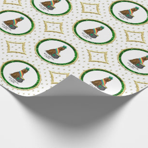 St. Patrick's Day Irish Setter Dog (red 1) Funny Wrapping Paper