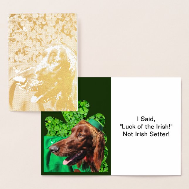 St. Patrick's Day Irish Setter in Clovers,  ZSSG Foil Card (Display)