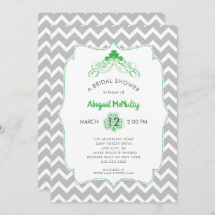 St Patrick's Day IRISH Shamrock Bridal Shower Invitation