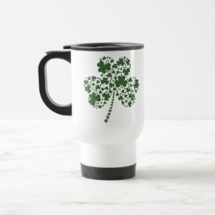 St Patrick's Day Irish Shamrock Clover Travel Mug