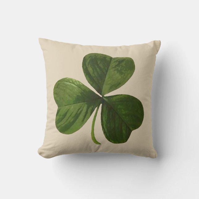 St Patrick's Day Irish Shamrock Cushion (Front)