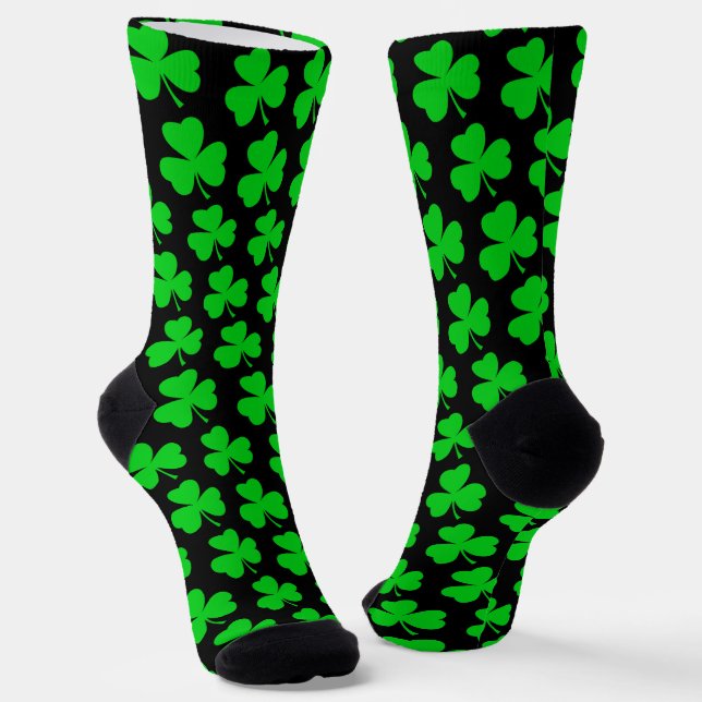 St Patricks Day Irish Shamrock Holy Trinity Socks (Angled)