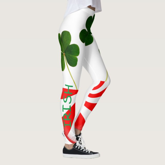 St Patrick's Day Irish Shamrock Peppermint 2020 Leggings (Right)