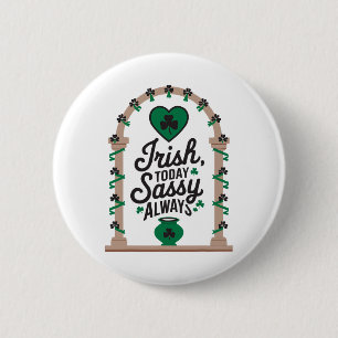 St Patricks Day Irish Shamrock Shenanigan Ireland 6 Cm Round Badge