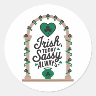 St Patricks Day Irish Shamrock Shenanigan Ireland Classic Round Sticker