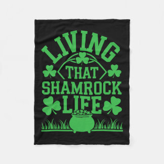 St Patricks Day Irish Shamrock Shenanigan Ireland  Fleece Blanket