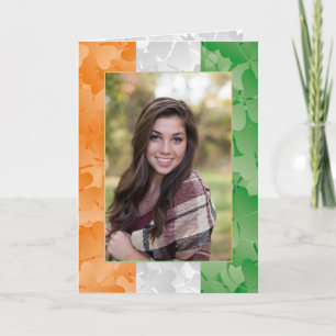 St. Patrick's Day Irish shamrocks flag photo frame Card