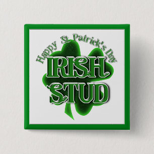 St. Patrick's Day Irish Stud 15 Cm Square Badge