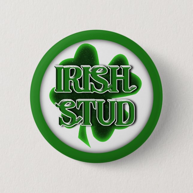 St. Patrick's Day Irish Stud 6 Cm Round Badge (Front)