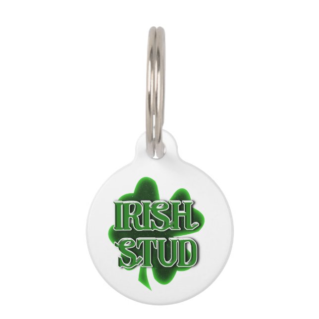 St. Patrick's Day Irish Stud Pet Tag (Front)
