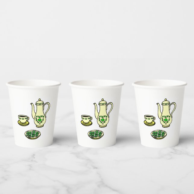 St. Patrick's Day Irish Tea Set  Paper Cups (Multi)