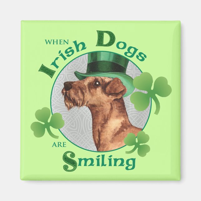 St. Patrick's Day Irish Terrier Magnet (Front)