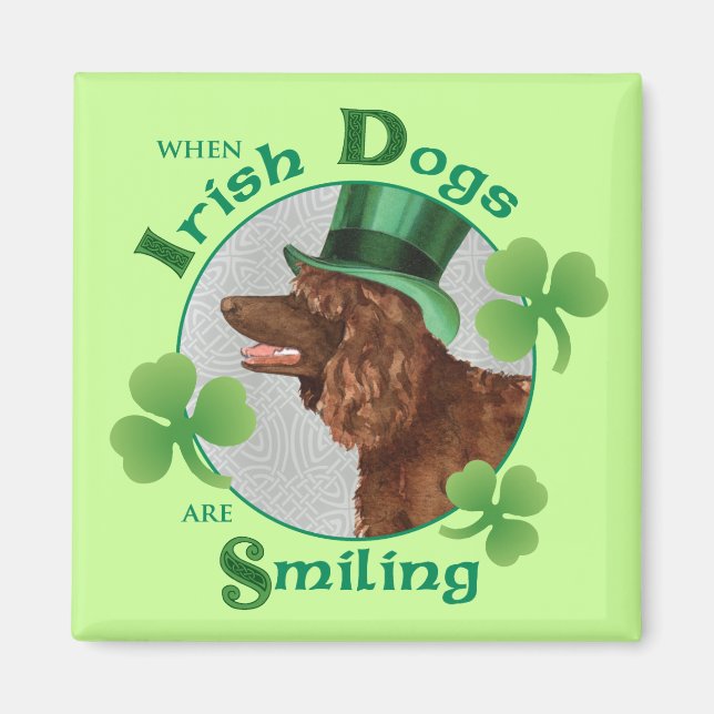 St. Patrick's Day Irish Water Spaniel Magnet (Front)