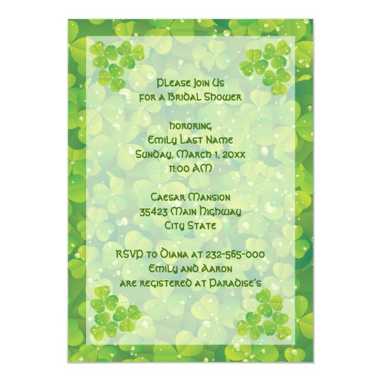 St. Patrick's Day Irish wedding bridal shower Card