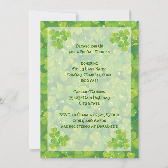 St. Patrick's Day Irish wedding bridal shower Invitation (Front)