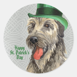 St. Patrick's Day Irish Wolfhound Classic Round St Classic Round Sticker