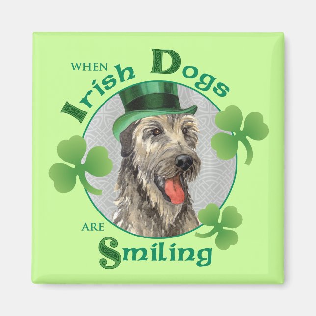 St. Patrick's Day Irish Wolfhound Magnet (Front)