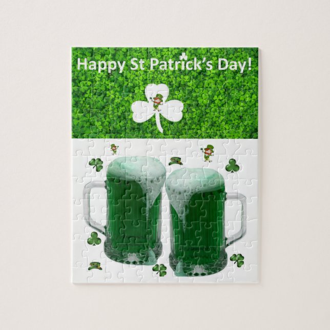 St. Patrick's Day Jigsaw Puzzle Beer (Vertical)
