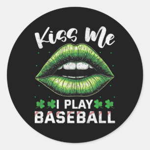 St Patrick's Day Kiss Me I Play Sell  Classic Round Sticker