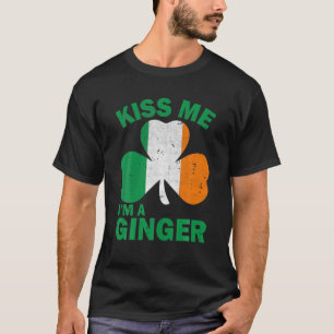 St. Patrick's Day Kiss Me I'm A Ginger Irish Flag T-Shirt