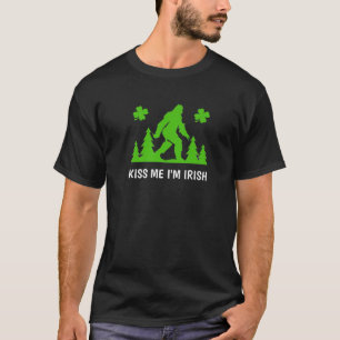 St. Patricks Day Kiss Me I'm Irish Bigfoot Sasquat T-Shirt