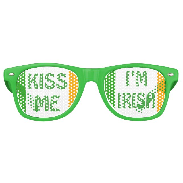 St. Patrick's Day Kiss Me I'm Irish Party Shades (Front)