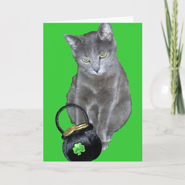 St. Patrick's Day kitten card (Front)